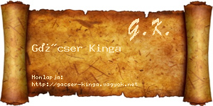 Gácser Kinga névjegykártya