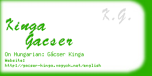 kinga gacser business card